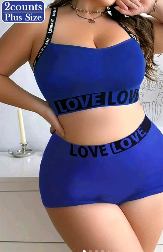 Blue 2pcs love set very stretchy