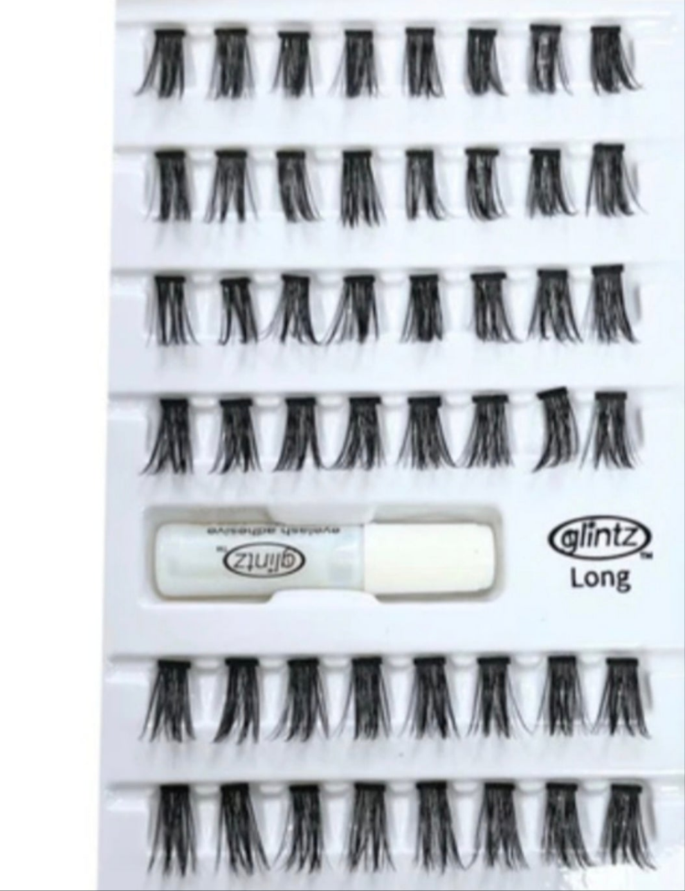 Clustered lashes with glue
