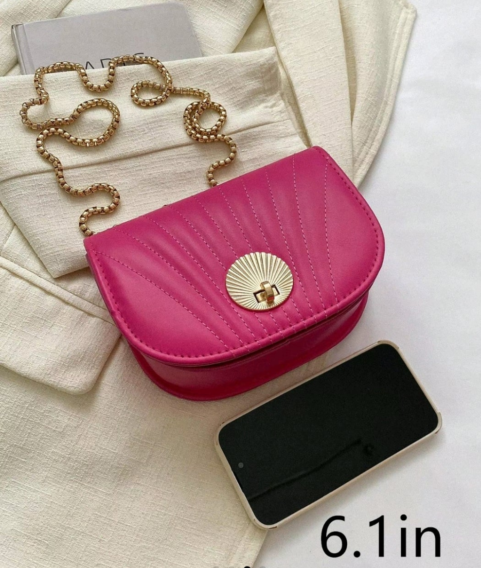 Pink flip crossbody, shoulder purse.