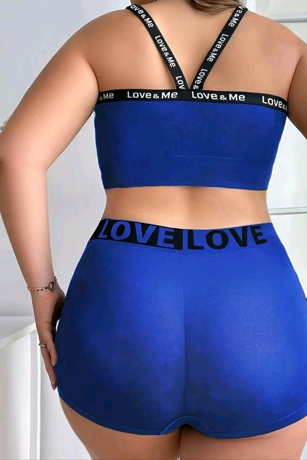 Blue 2pcs love set very stretchy