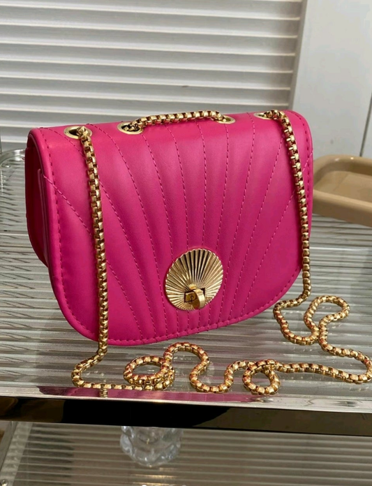 Pink flip crossbody, shoulder purse.