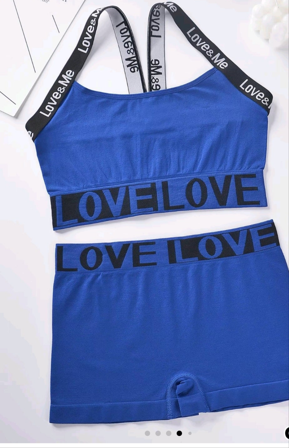 Blue 2pcs love set very stretchy