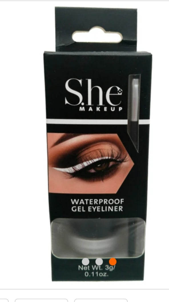 White waterproof eyeliner gel