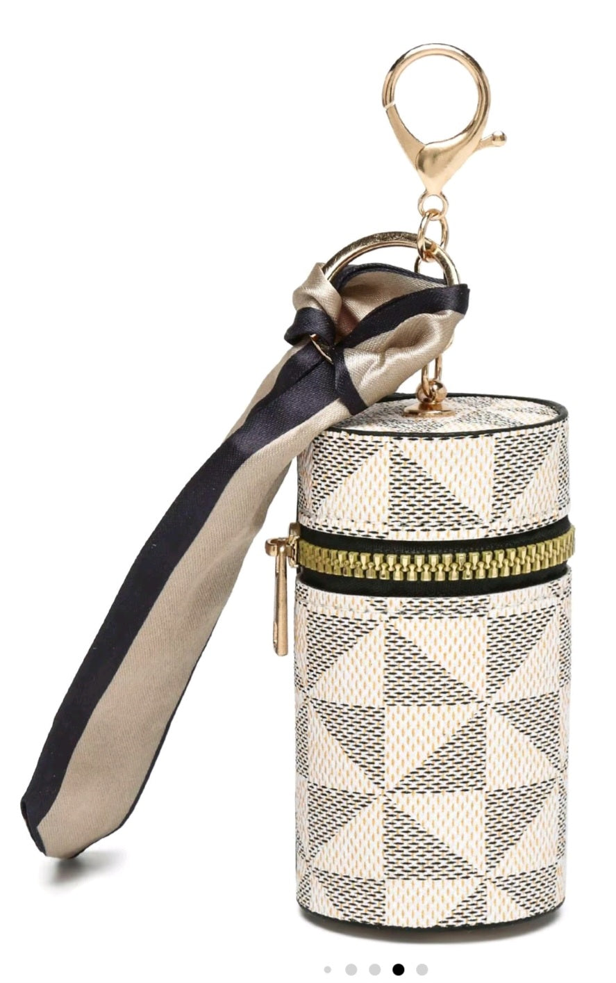Cream Lipstick & lip gloss keychain holder