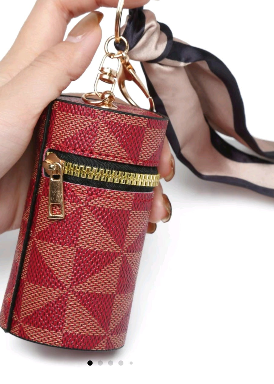 Red Lipstick lip gloss keychain holder