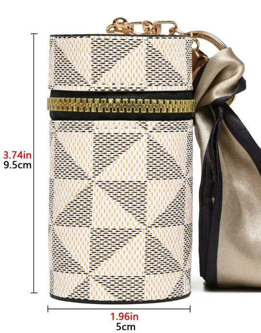 Cream Lipstick & lip gloss keychain holder